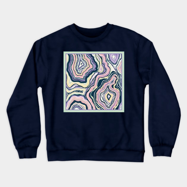 Colorful Agate Crewneck Sweatshirt by Carolina Díaz